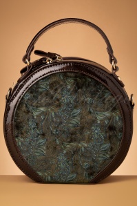 Ruby Shoo - Alberta Floral Round Handbag Années 50 en Bronze 3
