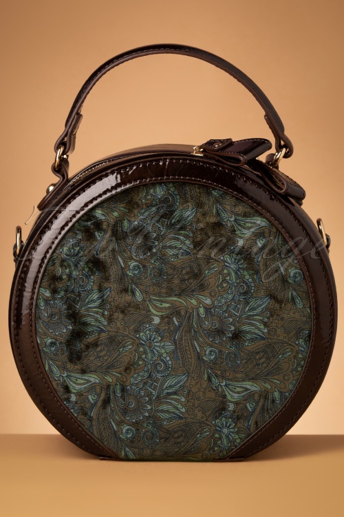 Ruby Shoo - Alberta Floral Round Handbag Années 50 en Bronze