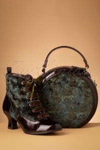 Ruby Shoo - Alberta Floral Round Handbag Années 50 en Bronze 2