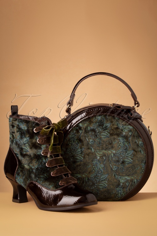 Ruby Shoo - Alberta Floral Round Handbag Années 50 en Bronze 2