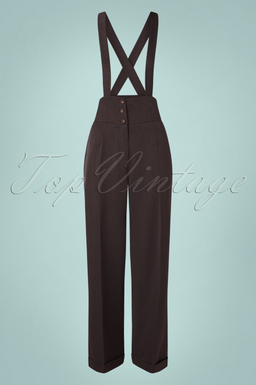 Banned Retro - 40s Her Favourite Trousers in Brown