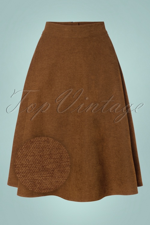 Banned Retro - 40s Sophisticated Lady Swing Skirt in Brown