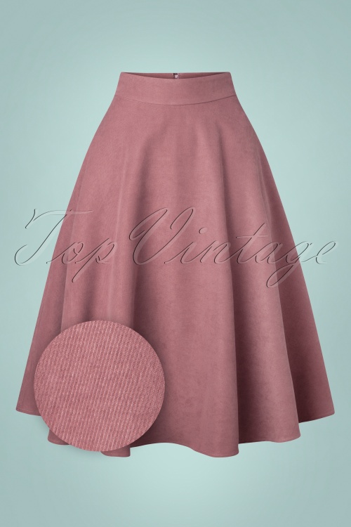 Banned Retro - 50s I'm Yours Swing Skirt in Dusty Pink