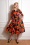 Eden Floral Swing Dress Années 50 en Noir et Orange
