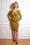 Cora Polka Dot Pencil Dress Années 50 en Jaune