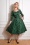 50s Olivia Swing Polkadot Dress in Green and White 