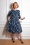 50s Maeve Floral Swing Dress in Blue