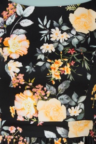 Hearts & Roses - Eleanor Floral Swing Dress Années 50 en Noir 6