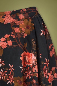Hearts & Roses - 50s Avina Floral Swing Skirt in Black 4