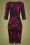 Hearts Roses 44198 Pencil Dress Black Red Flowers 221005 605W