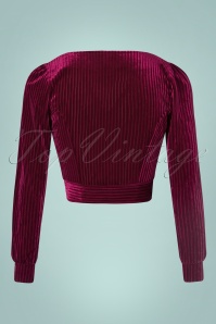 Hearts & Roses - 50s Willow Wrap Top in Magenta 2