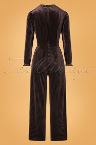 Hearts & Roses - 50s Bernette Jumpsuit in Brown 2