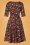 Top Vintage Boutique 42931 Swing Dress Black Red Flowers 221010 607W