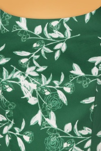 Topvintage Boutique Collection - Exclusieve bij Topvintage ~ Adriana Swingjurk met lange mouwen en bloemen in groen 4