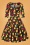 Top Vintage Boutique 42960 Swing Dress Black Yellow Red Flowers 221010 601W