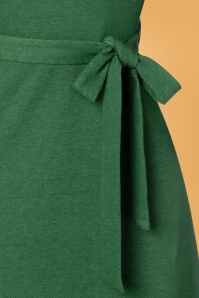 Who's That Girl - 60s Halle Printed Dress in Denim Bottle Green 3