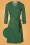 60s Halle Printed Dress in Denim Bottle Green