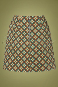 Louche - 60s Aubin Deco Fleur Jacquard Skirt in Multi 2