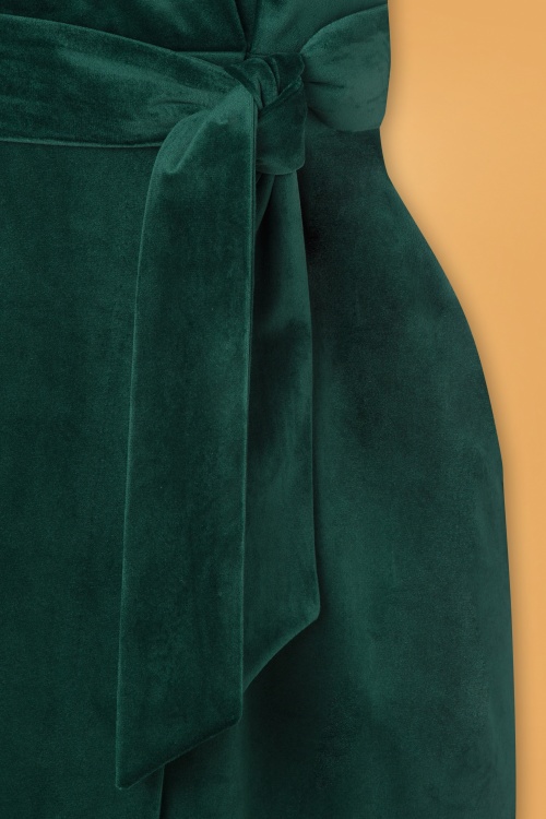 Closet London - 50s Livia Kimono Wrap Dress in Green 4