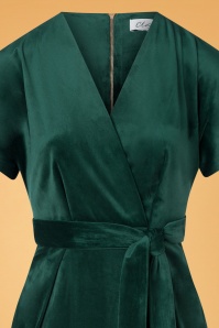 Closet London - Livia Kimono Wrap Dress Années 50 en Vert 3