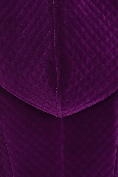 Collectif Clothing - Heather gewatteerde fluwelen swing jas in paars 6