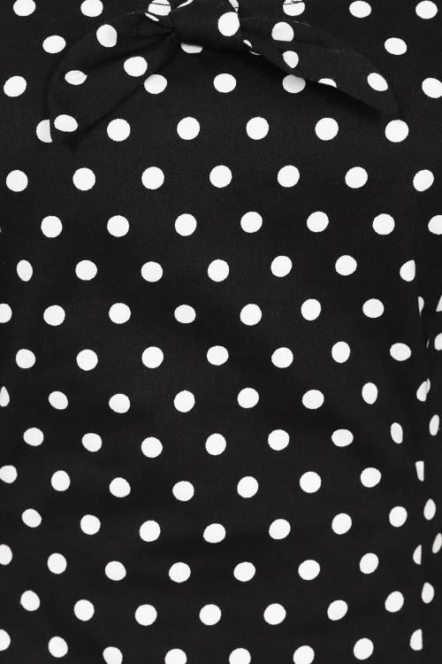 Collectif Clothing - 50s Suzy Polka Top in Black and White 3