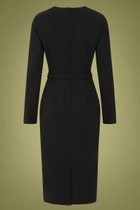 Collectif Clothing - Anika Pencil Dress Années 50 en Noir 5