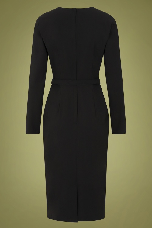 Collectif Clothing - 50s Anika Pencil Dress in Black 5