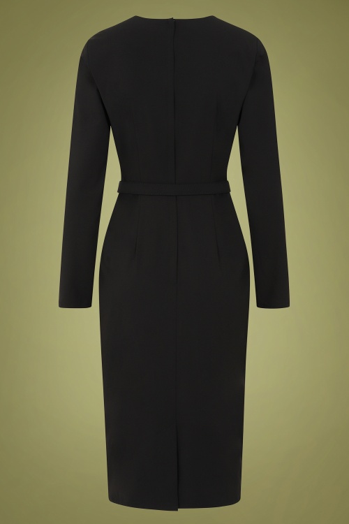 Collectif Clothing - Anika Pencil Dress Années 50 en Noir 5