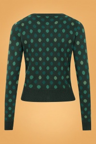 Collectif Clothing - 50s Jessie Jewel Polka Cardigan in Green 4