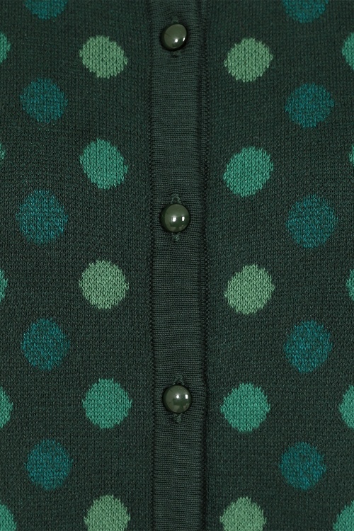 Collectif Clothing - 50s Jessie Jewel Polka Cardigan in Green 3