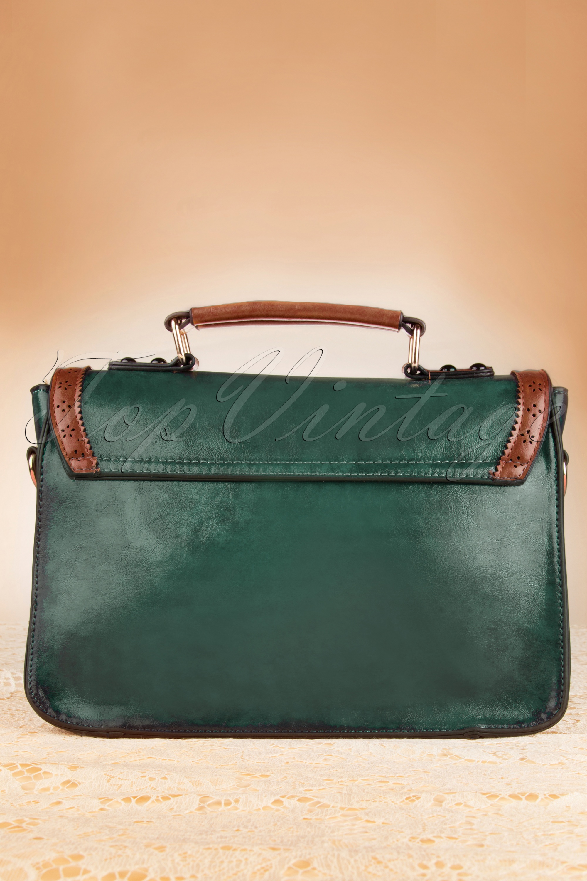 Banned Retro - Antieke handtas in groen 4