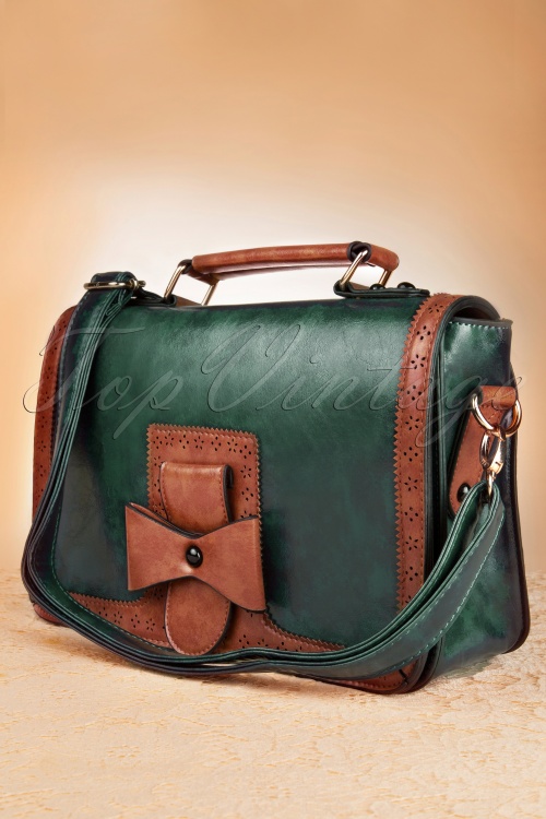 Banned Retro - 50s Antique Handbag in Green 2
