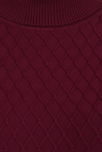 Collectif Clothing - 60s Rai Knitted Roll Neck Jumper in Burgundy 3