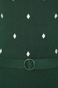 Collectif Clothing - 50s Daniela Knitted Dress in Green 4