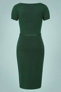 Collectif Clothing - Daniela Knitted Dress Années 50 en Vert 5