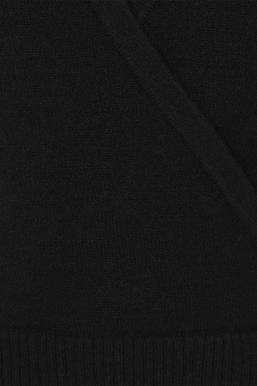 Collectif Clothing - Everlee Wrap Jumper Années 50 en Noir 3