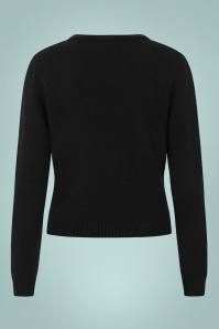 Collectif Clothing - 50s Everlee Wrap Jumper in Black 4