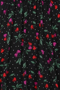 Collectif Clothing - 50s Megan Sweetheart Cherry Swing Skirt in Black 3