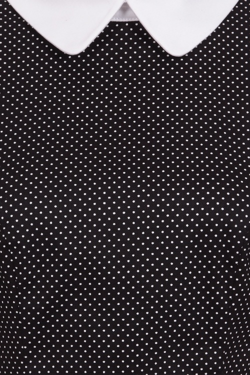 Collectif Clothing - Winona Mini Polka Swing Dress Années 50 en Noir et Blanc 4