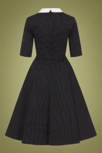 Collectif Clothing - Winona Mini Polka Swing Dress Années 50 en Noir et Blanc 5