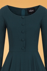 Collectif Clothing - Edith Swing Dress Années 50 en Bleu Sarcelle 4