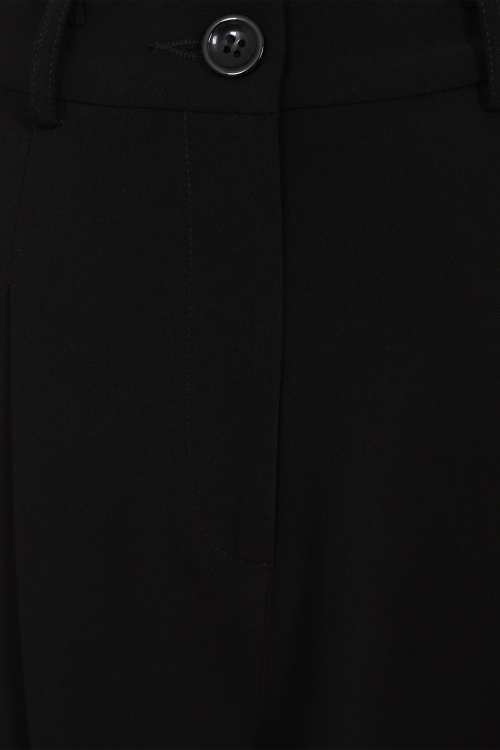 Collectif Clothing - Zuri Plain Trousers Années 50 en Noir 4
