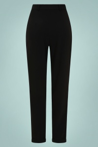 Collectif Clothing - Zuri Plain Trousers Années 50 en Noir 3