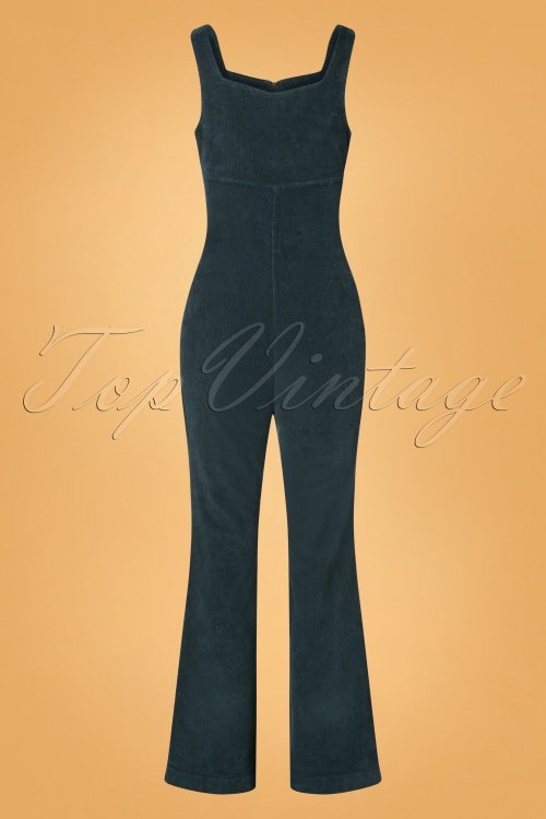 Who's That Girl - Elly Corduroy Jumpsuit in Petrol 2