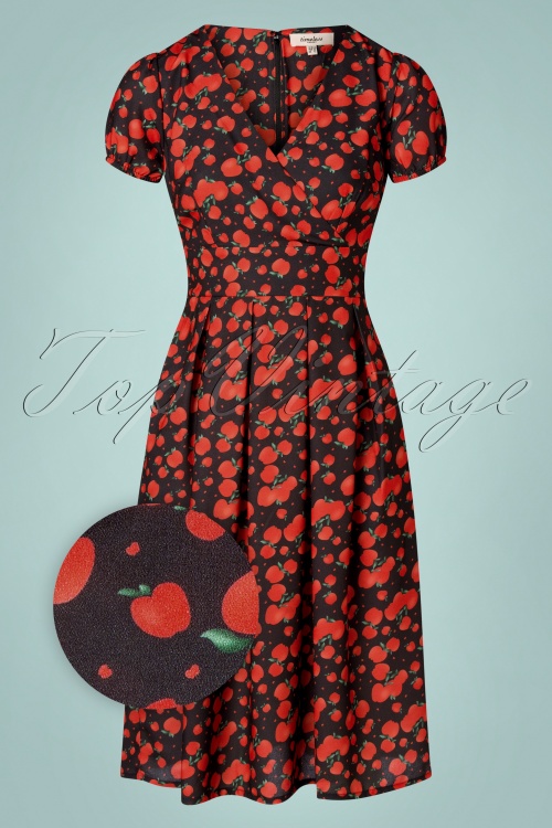 Timeless - 50s Philippa Apple Dress in Black and Red 2