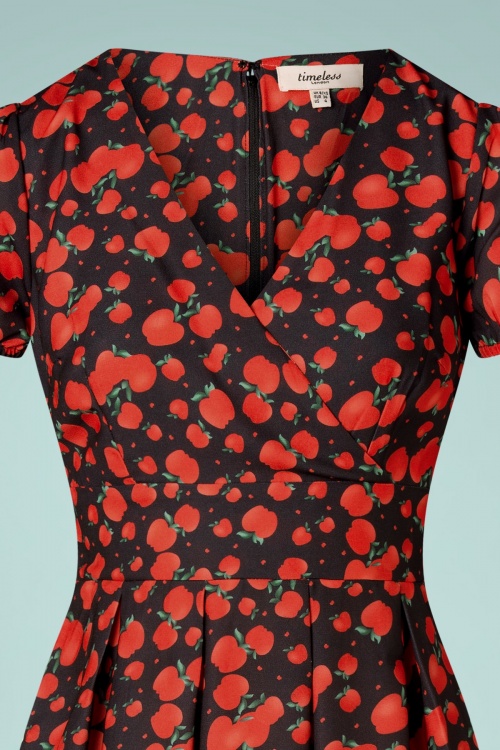 Timeless - 50s Philippa Apple Dress in Black and Red 3