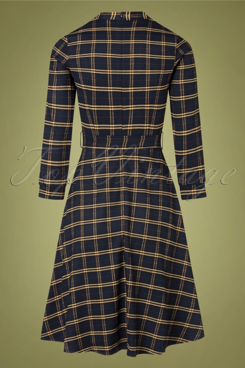 Timeless - 50s Helena Check Dress in Blue 4