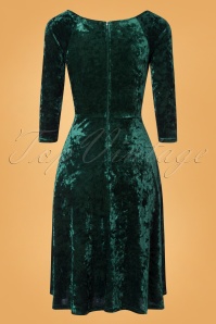 Timeless - 50s Dovey Velvet Swing Dress in Green 4