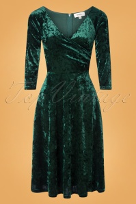 Timeless - 50s Dovey Velvet Swing Dress in Green